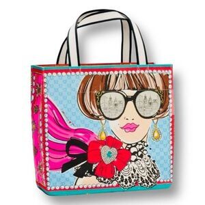 Brighton Tom Clancy Sparkle and Shine Canvas Tote Bag NWT Colorful Chic Shopper